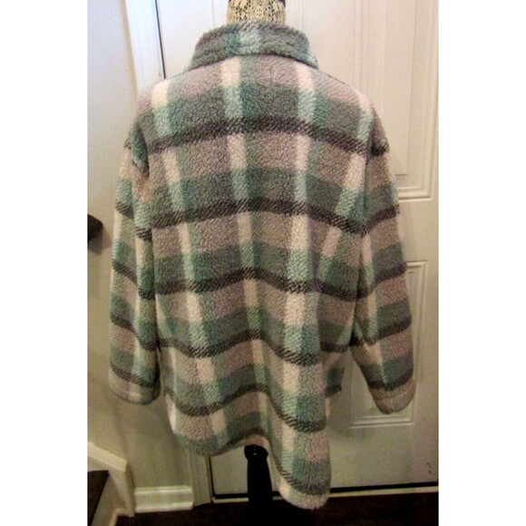 Koolaburra By Ugg Shacket Sage Green Purple Cozy Sherpa Shirt Jacket Womens Sz M - Picture 5 of 8